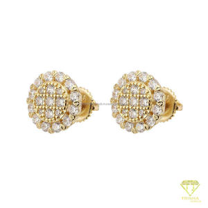 Boucles d'oreilles en diamant Moissanite de qualité supérieure, argent sterling 925 plaqué or, bijoux de luxe brillants de créateur - Product Image 4