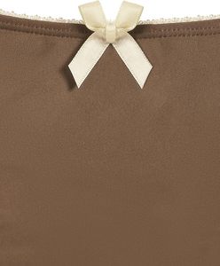 Conjunto de Bikini de 2 Piezas para Mujer, Color Marrón, Top Halter con Lazos Laterales, Parte Inferior Elástica, Traje de Baño de Color Sólido con Detalle de Cordones, Estampado Animal y Logotipo Frontal - Product Image 6