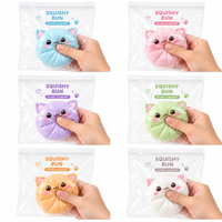 Sacs auto-scellants en PVC transparent en stock pour l'emballage de jouets anti-stress, de jouets squishy et de boulettes, pochettes réutilisables à oreilles de chat, vente en gros par petites lots