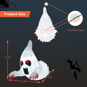 Decorazione Gonfiabile di Halloween a Forma di Fantasma Volante di 1 Metro con Ventose - Product Image 5