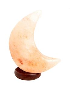Lámpara de Sal Rosa del Himalaya en Forma de Media Luna, Tallada con Estilo, Base de Madera, 100% Cristal, Personalizada al por Mayor, OEM - Product Image 5