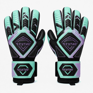 Gants de gardien de but OXYTAG rouge, blanc, noir, à doigts entiers, respirants, antidérapants, avec sangle de poignet réglable - Product Image 3