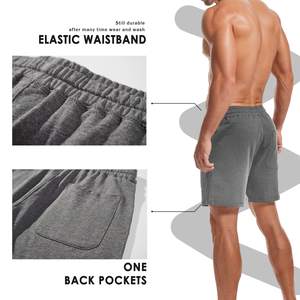 Shorts pour hommes de qualité supérieure 100% coton, pour la gym et le streetwear, taille élastique, personnalisables, unisexes, effet délavé. - Product Image 4