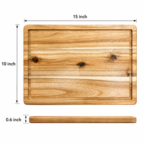 Planche à découper en bois d'acacia massif, bloc de boucher, 15x10 pouces, compatible lave-vaisselle, multifonctionnelle, non toxique, durable, écologique - Product Image 2