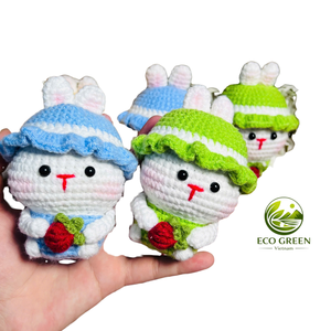 Cute Crochet Animal Pendant Handmade Mini Plush Keychain Soft Yarn Bag Charm for School <b>Backpack</b> <b>Purse</b> - Product Image 1