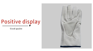 Gants de sécurité en cuir blancs, lisses, antidérapants, avec bracelet réglable, gants de travail polyvalents - Product Image 3