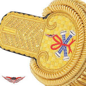 KEW - Epaulettes Antiguos Napoleónicos de Lujo Ecológicos Hechos a Mano con Hilo de Mylar y Bordado Vintage - Product Image 2