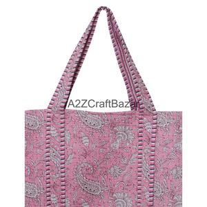 Quilted 100% Cotton Tote <b>Bag</b> Floral Bird Print Large Capacity Reusable Eco Friendly Shopping Travel Daily Carry Shoulder <b>Bag</b> - Product Image 5