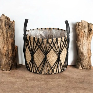 Handmade Rattan Planter <b>Basket</b> With Handle Perfect For Indoor Plants Home <b>Table</b> Balcony Garden Decorative Boho Storage <b>Basket</b> - Product Image 3