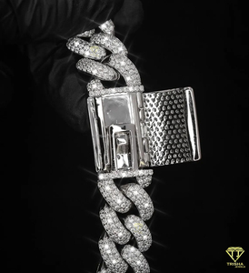 925 Sterling Silver Cuban Link <b>Chain</b> <b>Iced</b> <b>Out</b> Hip Hop Statement Luxury Bling Jewelry VVS Moissanite Diamond Necklace for Unisex - Product Image 5