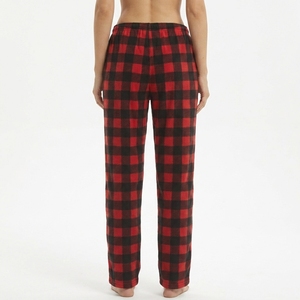 Pantalon de pyjama en laine tartan pour femme, doux et chaud, avec cordon de serrage, taille élastique, vêtements de nuit avec poches - Product Image 4
