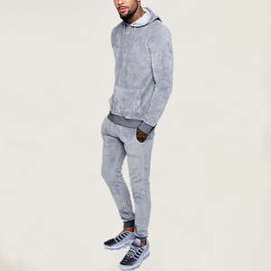 Ensemble de survêtement d'hiver respirant pour femme, style streetwear, effet délavé, broderie vintage, sweat à capuche et pantalon de survêtement en molleton bouclette - Product Image 5