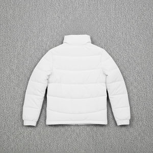 Veste matelassée blanche pour homme avec logo personnalisé, impression de logo, fermeture éclair coupe-vent, rembourrage en polyester, manteau d'hiver décontracté, coupe régulière - Product Image 5