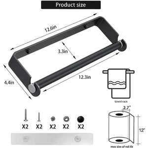 Portarotolo da Parete Autoadesivo Nero per Cucina e Bagno - Product Image 5