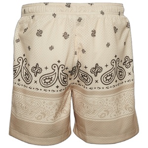 Pantalones Cortos Deportivos de Malla de Poliéster 100% de Doble Capa con Estampado Floral por Sublimación para Hombre, de Alta Calidad, Transpirables, Impermeables y de Secado Rápido para Verano - Product Image 2