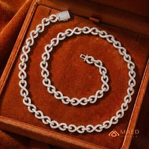 Collier en argent sterling 925 avec moissanite, chaîne fine tendance, design maillon infini, style pendentif élégant New York City - Product Image 4