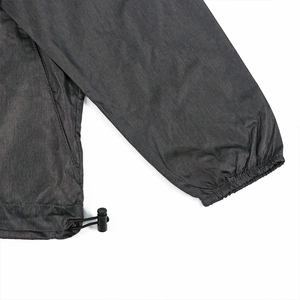 Premium OEM Men's Black Hooded Waterproof Windbreaker <b>Jacket</b> Vintage Casual Autumn Wear Polyester Shell Quick Dry Zipper Closure - Product Image 5