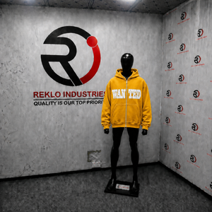 Sudadera con capucha extragrande dorada con cremallera completa para hombre, estilo urbano, con estampado gráfico 'Wanted', hombros caídos, ropa casual de moda - Product Image 3