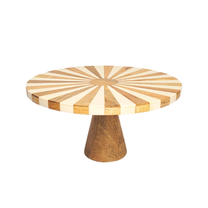 Base para Pastel de Madera de Acacia Premium con Cubierta Acrílica Irrompible, Plato para Postres Fácil de Limpiar - Product Image 1