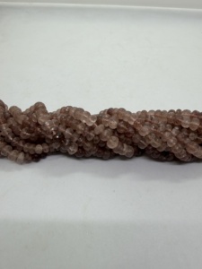 Cuentas facetadas de cuarzo fresa natural en forma de rondel, hilo de 16 pulgadas, gemas rosas para fabricación de joyas, venta al por mayor - Product Image 4