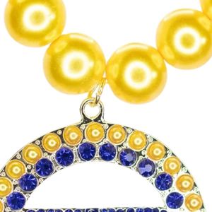 สร้อยคอจี้ตัวอักษร Gold Pearl Royal Blue Sigma Gamma Rho สำหรับชมรมนักศึกษากรีก ประดับด้วยคริสตัลและมุก ดีไซน์แฟชั่น - Product Image 3