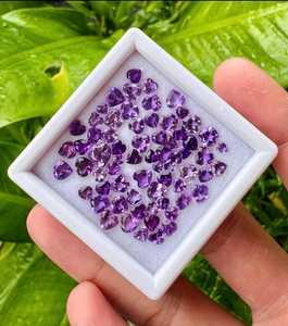 Aigue-marine naturelle taille cœur, pierres violettes en vrac certifiées IGI, effet lumineux pour la fabrication de bijoux, haute qualité - Product Image 2