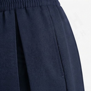 Women's Navy Blue High <b>Waist</b> Pleated Mini <b>Skirt</b> <b>Elastic</b> A Line Solid Preppy Style Short <b>Skirt</b> - Product Image 5