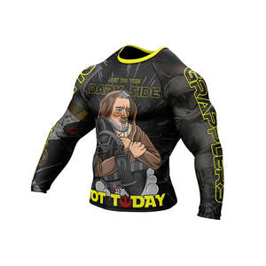 High Quality Unisex Sublimation Printed Breathable Quick Dry 180g Rash Guard Short <b>Sleeve</b> Compression Fit for for BJJ MMA - Product Image 3