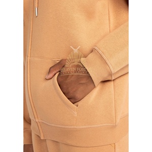 Ensemble de survêtement unisexe personnalisé en molleton avec sweat à capuche zippé et pantalon de jogging pour le quotidien et le sport - Product Image 5