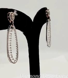 Pendientes Colgantes de Diamantes Certificados IGI de 2.33 Ct en Oro Blanco con Rosa Vintage, Joyería Fina para Bodas y Fiestas, Proveedor Mayorista OEM - Product Image 5