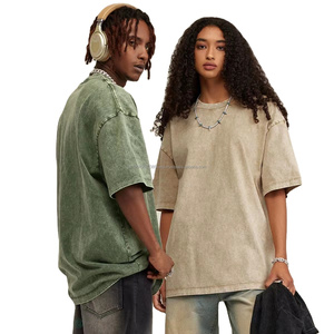 Verano 285G Heavy Wash Batik cuello redondo manga corta American Vintage Heavyweight Acid Wash camiseta hombres - Product Image 1