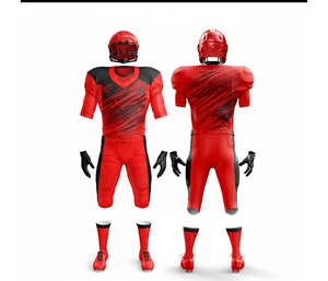 Uniforme de football américain personnalisé sublimé respirant |   Ensemble de football avec maillot et pantalon |   Vêtements de sport en polyester respirant - Product Image 2