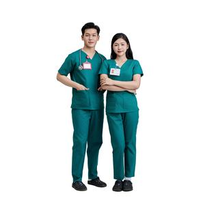 Uniforme de gommage extensible VN FACTORY ensemble d'infirmière style vêtements d'infirmière pour femmes hôpital beauté blouse de médecin uniforme FMF OEM/ODM - Product Image 1