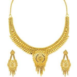 Venta al por mayor de conjuntos de collares cortos de moda chapados en oro de 14K, 18K, 24K, con diseño tradicional, de latón con relleno de oro. - Product Image 3