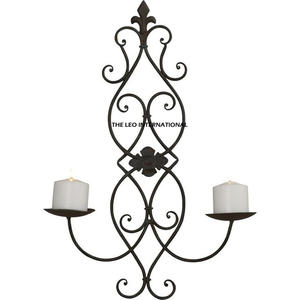 Promotion : Applique murale en métal, bougeoir artisanal indien pour le printemps et le Ramadan, pot à bougie unique en béton, motif vertical, meilleur prix - Product Image 4