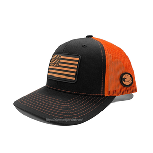 Casquettes en maille respirante à 6 panneaux avec patch en caoutchouc personnalisé multicolore, fermeture réglable pour hommes, vente en gros de couvre-chefs professionnels - Product Image 6