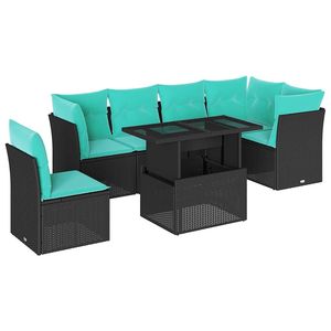 Conjunto de Sofás de Jardín en Blanco Crema y Negro - Product Image 2