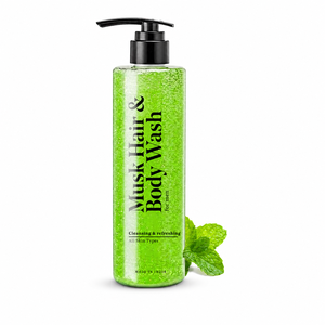 Gel de Ducha Orgánico para Cuerpo y Cabello con Aroma a Menta, para Piel Normal, Gel Herbal Refrescante, Hidratación Profunda, OEM/ODM - Product Image 1