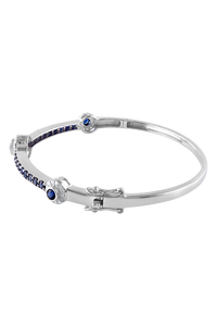 Brazalete de Diamantes y Zafiro Azul en Plata de Ley 92.5 KLSB-20438 - Product Image 4