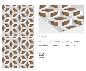 Venta al por mayor de baldosas de lujo 3D de 600x1200mm con diseños modernos y brillantes para sala de estar y baño, baldosas de porcelana con aspecto de mármol. - Product Image 6