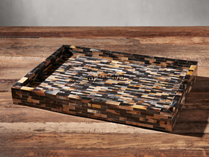 Bandeja de Servir de Cuerno Hecha a Mano, Moderna, de Primera Calidad, Elegante Adorno Decorativo para Mesa, por Tradebyd - Product Image 3