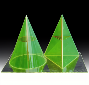 Modèle de géométrie mathématique DDRS du volume de prismes et de pyramides avec formes géométriques éducatives en plastique 18x20cm pour l'enseignement des mathématiques - Product Image 3