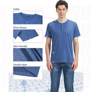 Camisetas Henley de Manga Corta para Hombre, Paquete Múltiple, 3 Botones, Camisetas Casuales, Mezcla de Algodón, Transpirables, Ligeras, Cuello Henley Clásico - Product Image 4