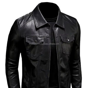 Últimas chaquetas de moda de cuero genuino de corte regular de moda chaqueta de moda de cuero de diseño premium de calidad superior para hombres - Product Image 1