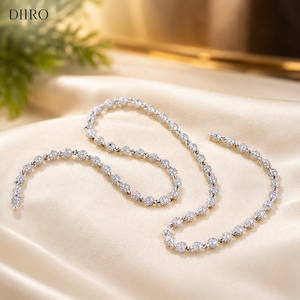 Cuban <b>Chain</b> 925 Sterling Silver Round Diamond Bead VVS1 Moissanite <b>Iced</b> <b>Out</b> Hip Hop for Certified Necklace - Product Image 5