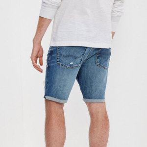 Shorts Bermuda en jean déchiré bleu clair pour homme, taille mi-haute, fermeture éclair, style HIGH STREET, en coton tissé, écologique, respirant, anti-UV - Product Image 5
