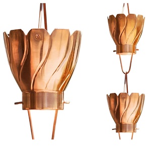 Chaîne de pluie moderne en cuivre martelé, thermolaquée, pour décoration extérieure de ferme, chaîne de pluie de luxe en cuivre en gros - Product Image 4