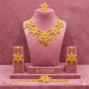 DDP Latest Classic Copper Gold Plated Wedding Jewellery Sets Torques Best Buy Direct Shipping Parties Gifts A-53269 - Product Image 1