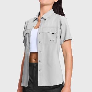 Camisetas de Pesca de Alto Rendimiento para Mujer, Tejido de Poliéster y Spandex, Estilo Urbano, Color Sólido - Product Image 4