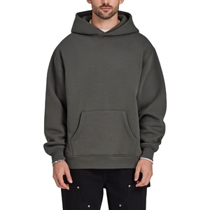 Nuevo Diseño Sudadera con Capucha Lisa sin Cordones, Estilo Boxy, Corta, de Gran Gramaje, Tipo Pullover, Oversize, con Hombros Caídos, Holgada para Hombre - Product Image 1